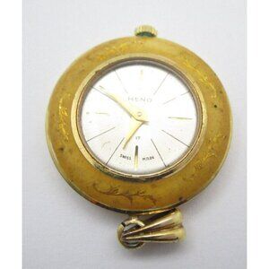 Women Heno Swiss Hand Wind Analog 24mm Round Pendant Watch (H383)